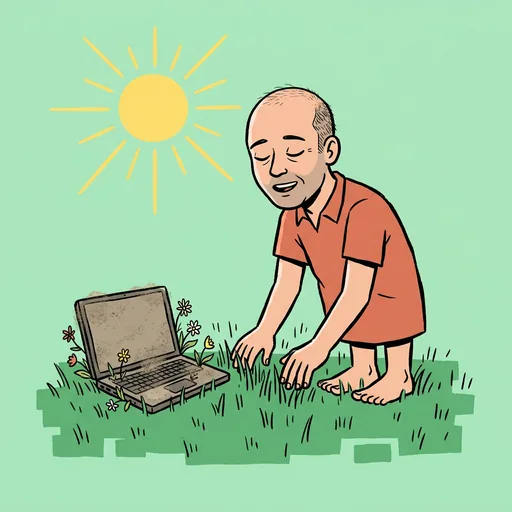Touch grass card art